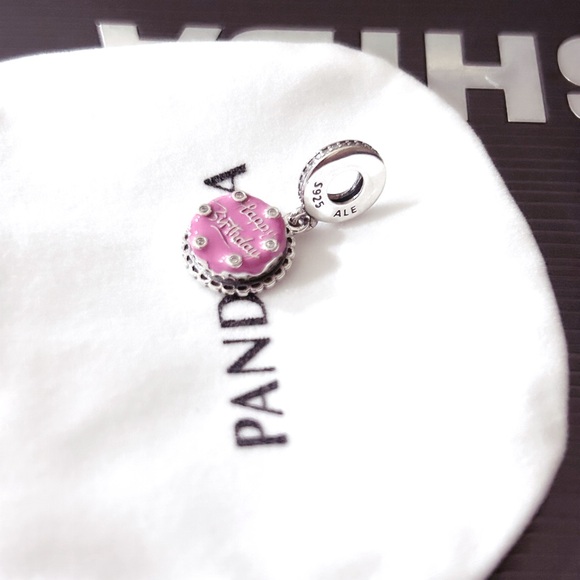 PANDORA Pink Birthday Cake Dangle Charm w/box - Picture 4 of 7